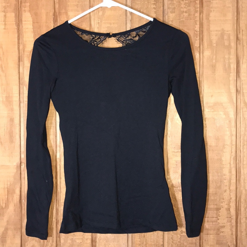 ❤️Black Back Lace Long sleeve shirt